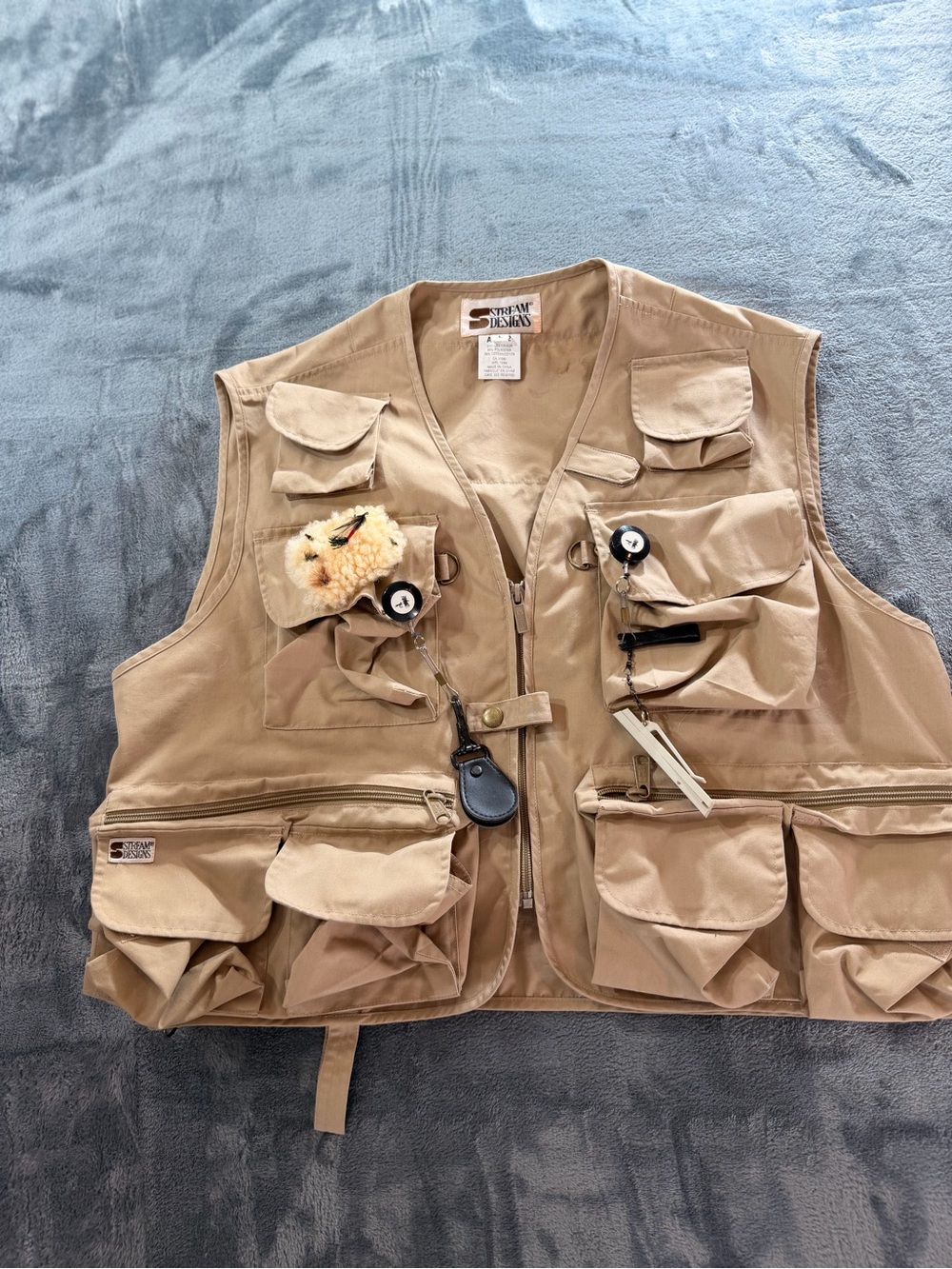 Stream Design Vintage Khaki Utility Fishing Vest
